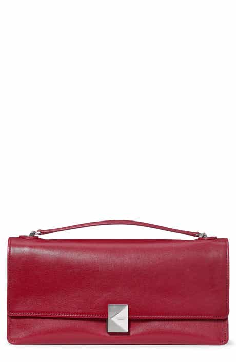 deco fine grain leather convertible chain shoulder bag