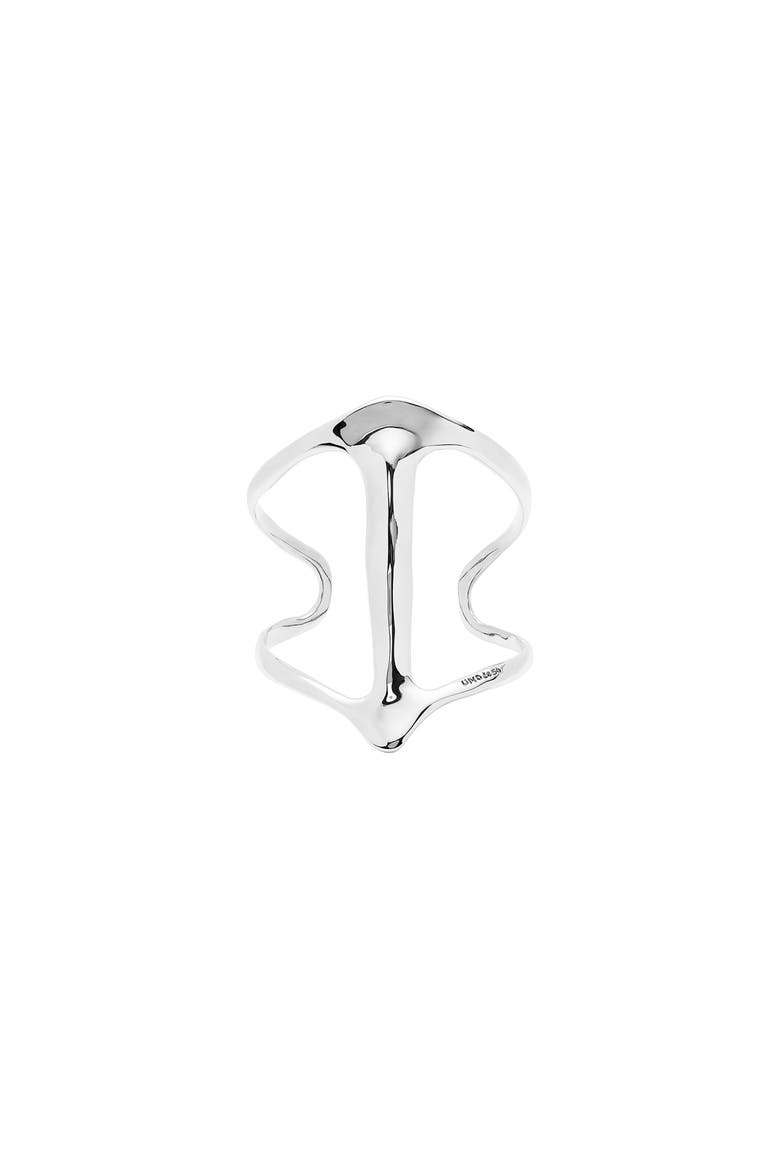 Sterling Silver Plated Rigid Bracelet Manta Ray Structure, Main, color, Silver