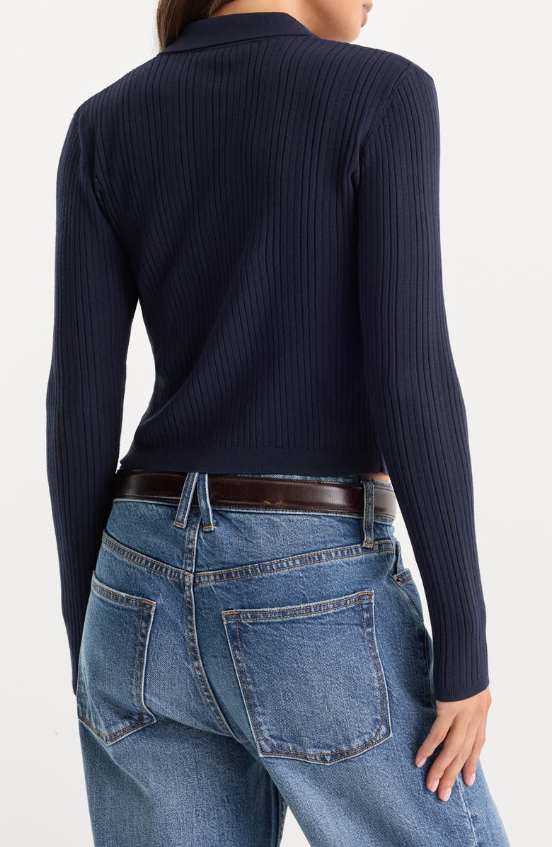 Good American The Ladder Rib Cardigan, Alternate, color, Midnight Blue