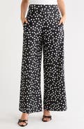 Renee C Polka Dot Satin Wide Leg Pants