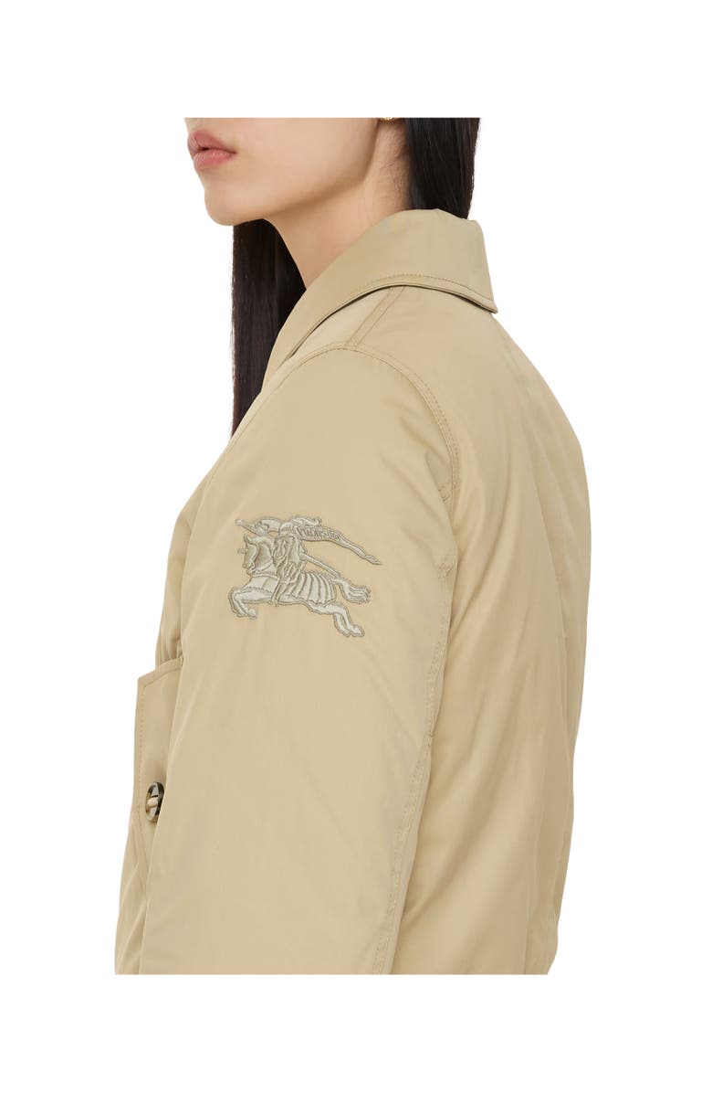 Burberry Shearling Collar Gabardine Jacket, Alternate, color, Dune Beige