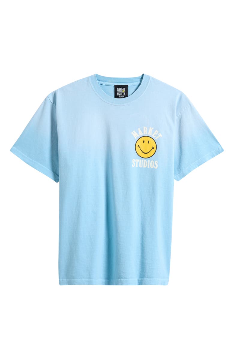 MARKET SMILEY<sup>®</sup> Upside Down Cotton Graphic T-Shirt, Alternate, color, Retro-Blue