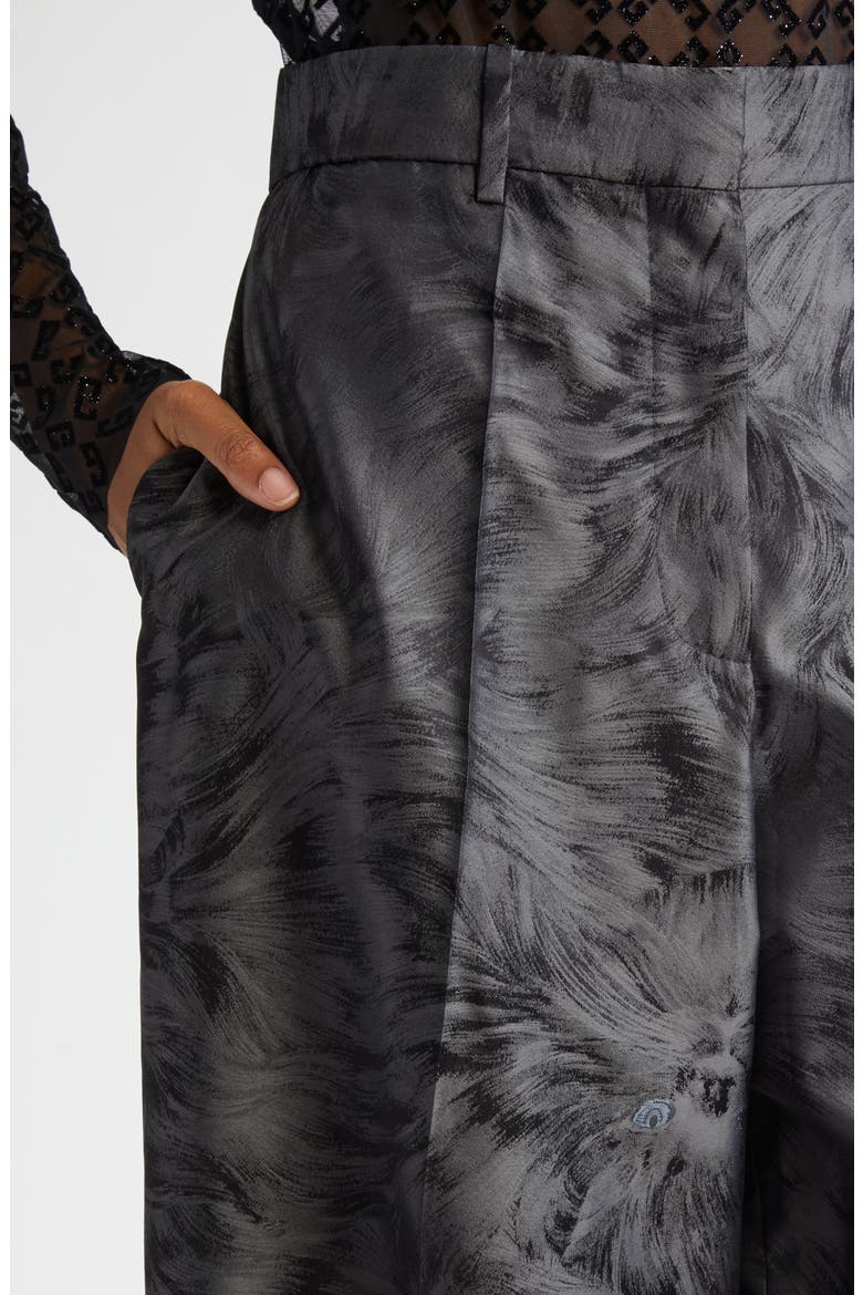 Cat Metallic Jacquard Oversize Tailored Pants, Alternate, color, CHARCOAL