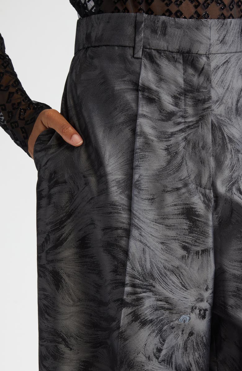 Givenchy Cat Metallic Jacquard Oversize Tailored Pants, Alternate, color, 