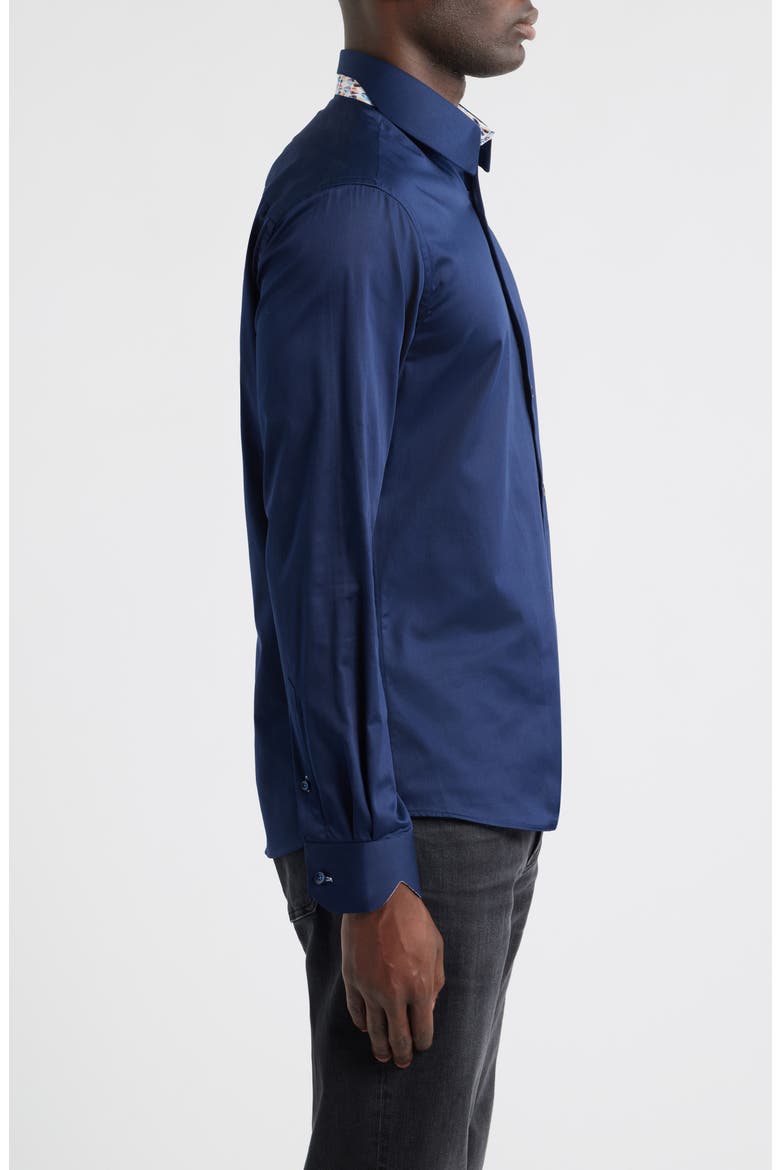 Sinai Collection Luxe Cotton Dress Shirt, Alternate, color, NAVY