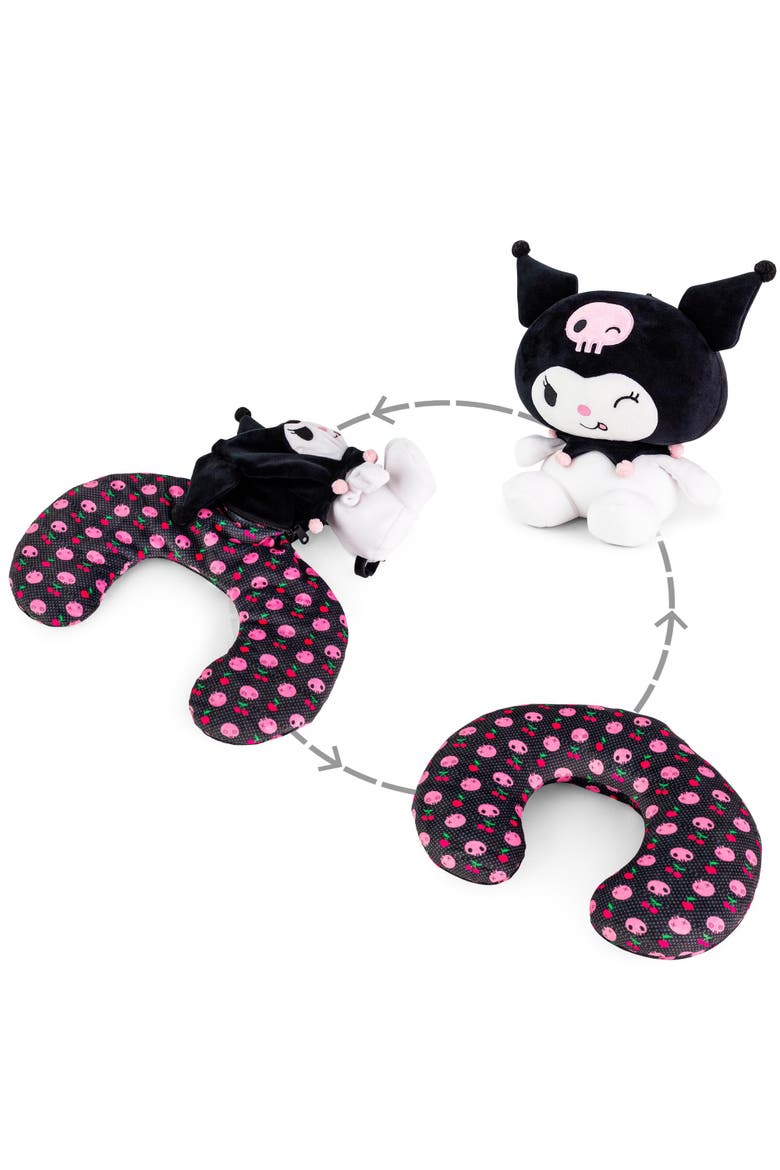 Sanrio Kuromi Reversible Neck Roll Pillow and Plush Toy, Main, color, Black