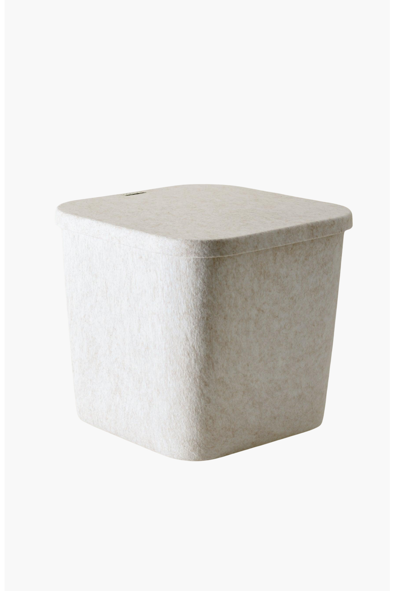 The Sculpted Bin - Original with Lid, Main, color, Stone - Set of 3