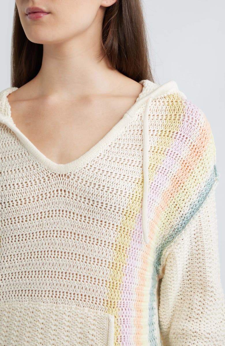 Rip Curl Revival Stripe Knit Hoodie, Alternate, color, Multicolor
