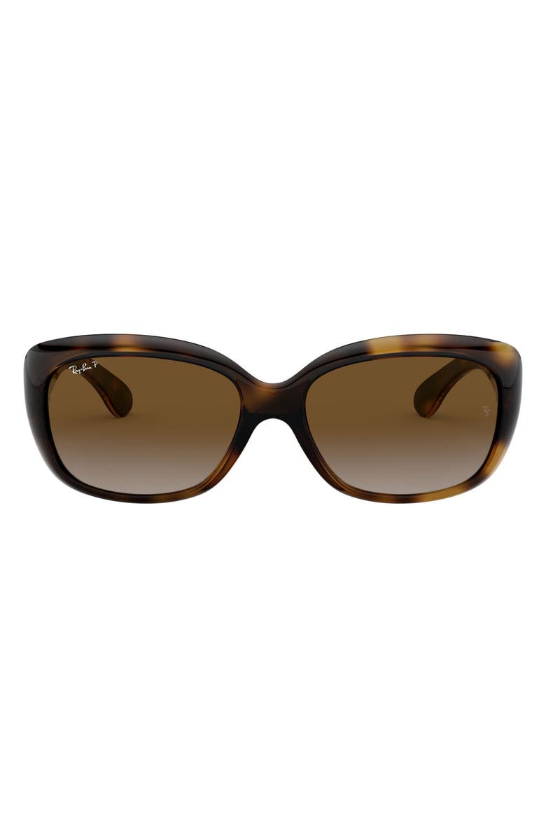 Ray-Ban Jackie Ohh 58mm Polarized Sunglasses, Main, color, Havana