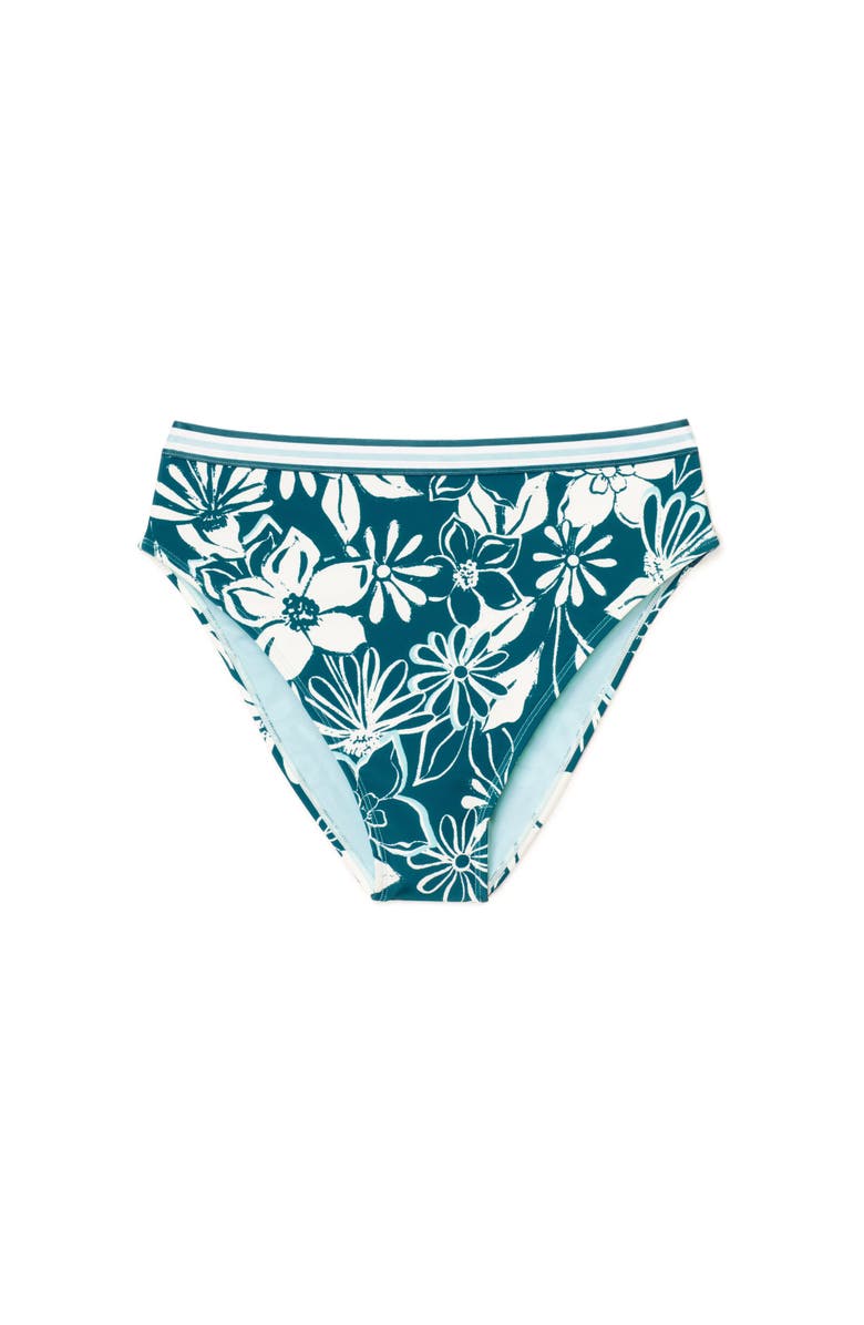 Adore Me Gisele Swimwear High-Waist Bikini Bottom, Alternate, color, Floral Blue