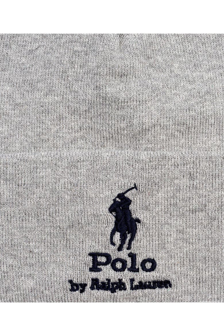 Cotton Polo Pony Beanie, Alternate, color, Andover Hthr