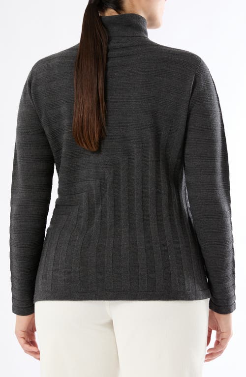 Marina Rinaldi Onde Virgin Wool Turtleneck Sweater In Gray