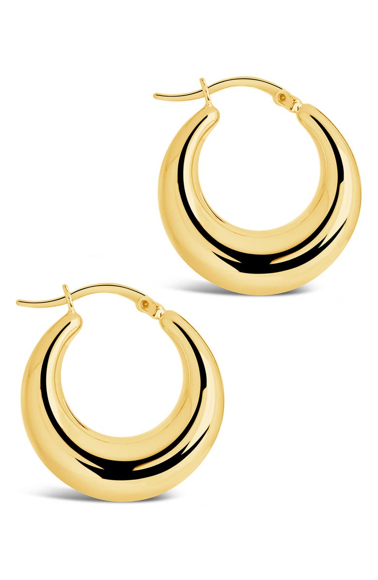 Sterling Forever 14K Gold Vermeil Graduated Tube Hoop Earrings, Main, color, Gold
