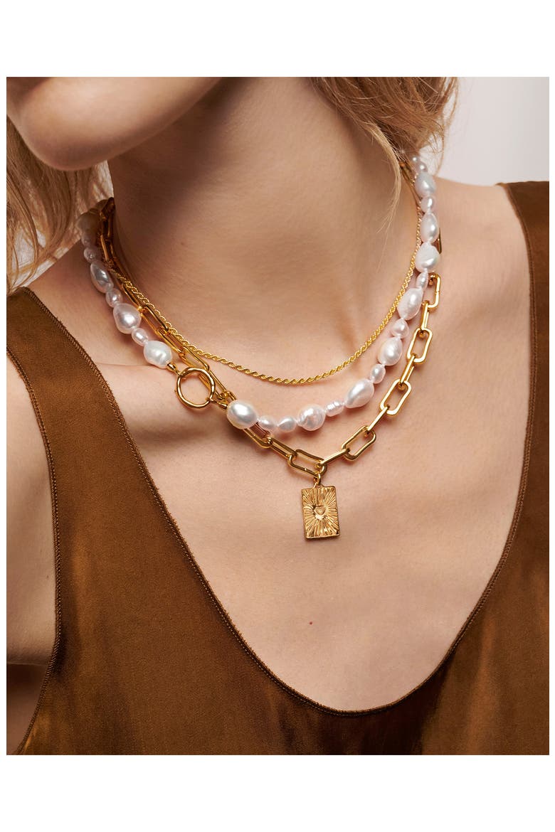 Nura Reef Irregular Freshwater Pearl Necklace, Alternate, color, 18CT GOLD VERMEIL / PEARL