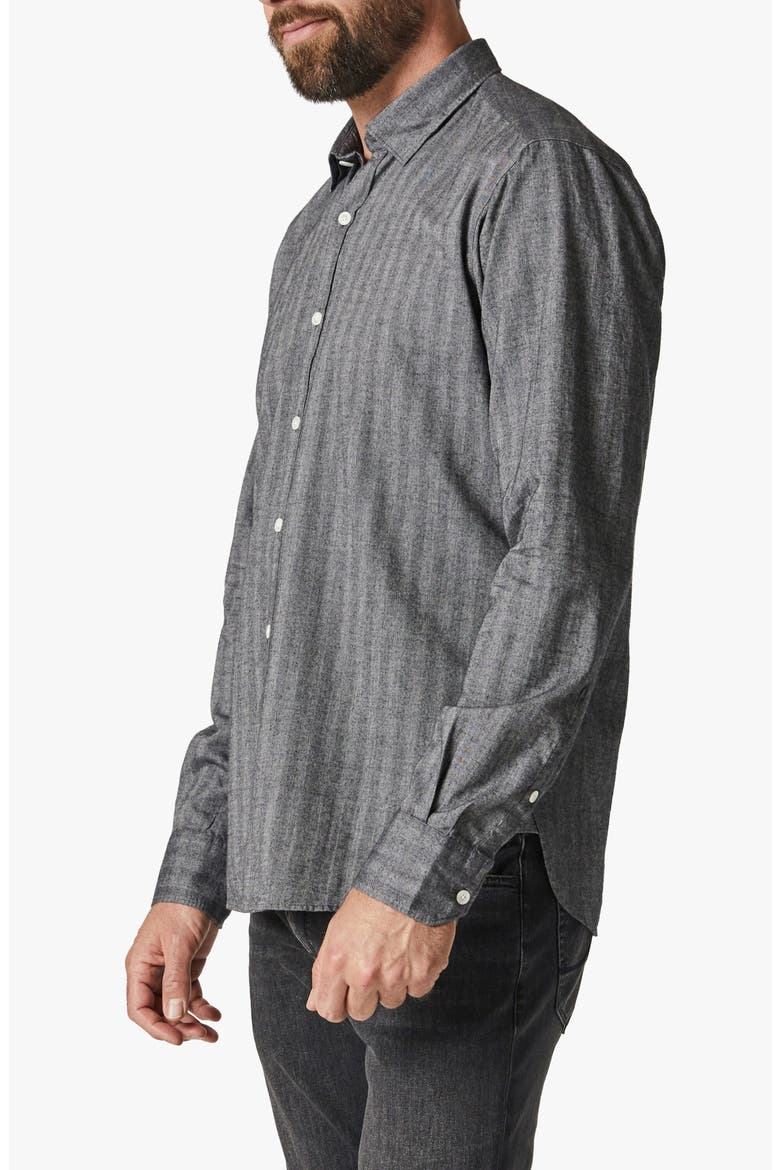 Herringbone Stripe Button-Up Shirt, Alternate, color, ANTHRACITE MELANGE