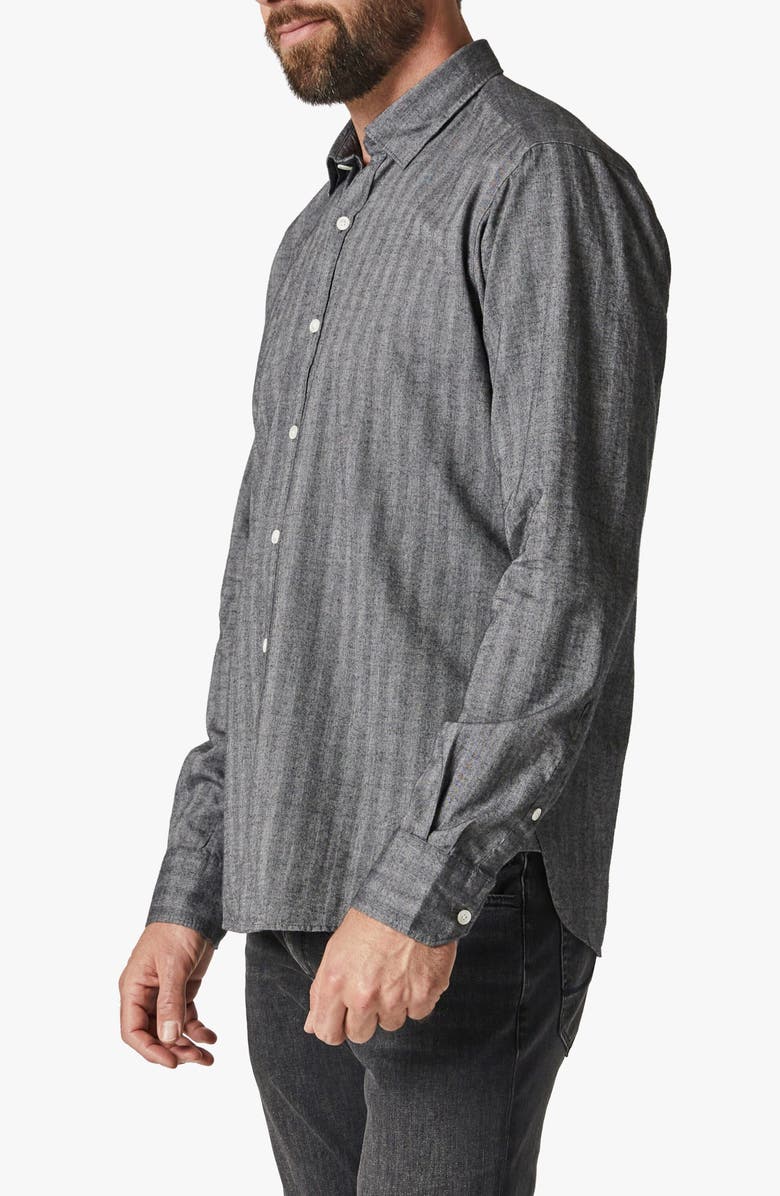 34 Heritage Herringbone Stripe Button-Up Shirt, Alternate, color, Anthracite Melange