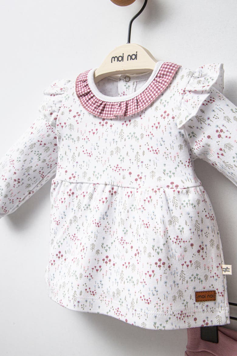 Flower Neckline Ruffle Outfit, Alternate, color, Pink