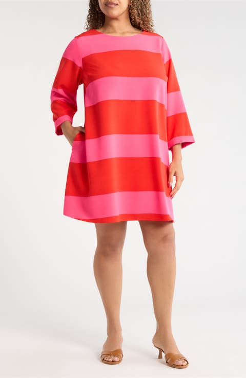 Lolli Stripe Lonna Shift Mini Dress (Plus)