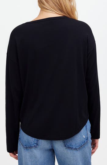 メイドウェル Madewell Easy Long Sleeve Tee レディース シャツ トップス Jet Black Cinched Long-Sleeve Top | Madewell