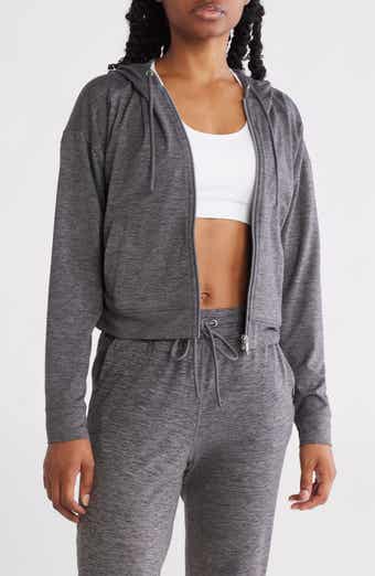 DKNY Space Dye Full Zip Crop Hoodie