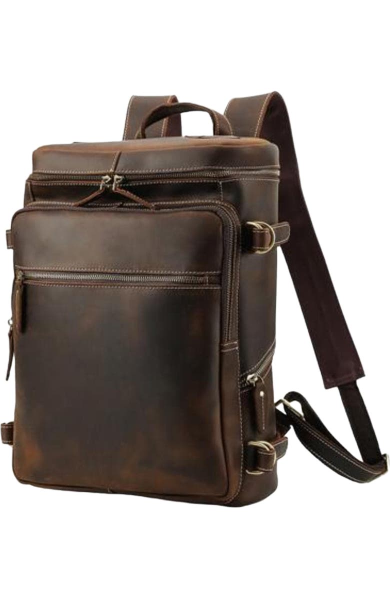 STEEL HORSE LEATHER The Raoul Backpack | Handmade Vintage Leather Backpack, Main, color, Dark Brown