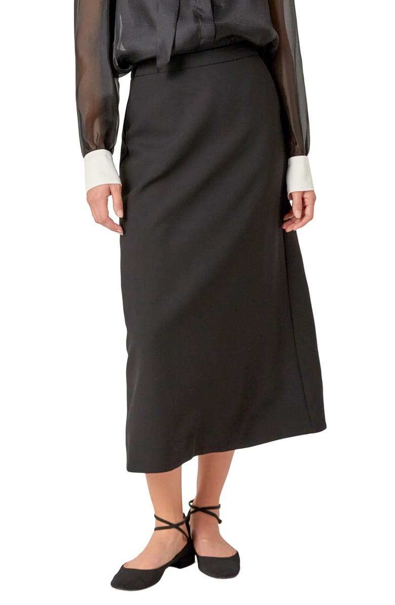 English Factory A-Line Midi Skirt, Main, color, Black