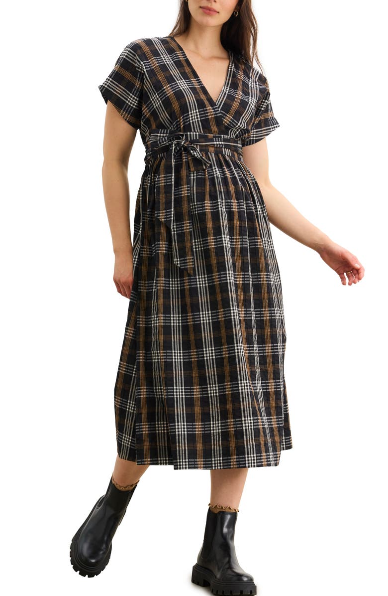 HATCH The Autumn Plaid Carolina Dress, Main, color, Black Multi Plaid