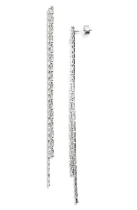 Cubic Zirconia Tassel Earrings