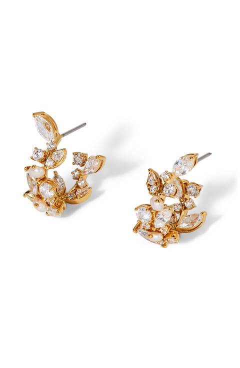 Ravish Cubic Zirconia & Cultured Pearl Mini Hoop Earrings