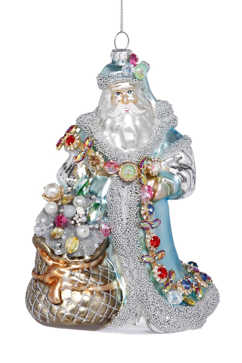 Night Before Christmas Santa Ornament, Main, color, Light Blue