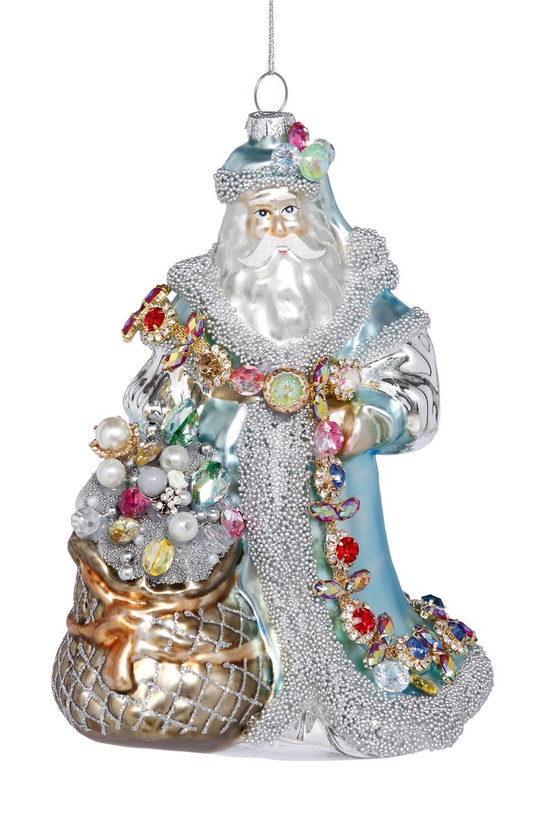 Mark Roberts Night Before Christmas Santa Ornament, Main, color, Light Blue
