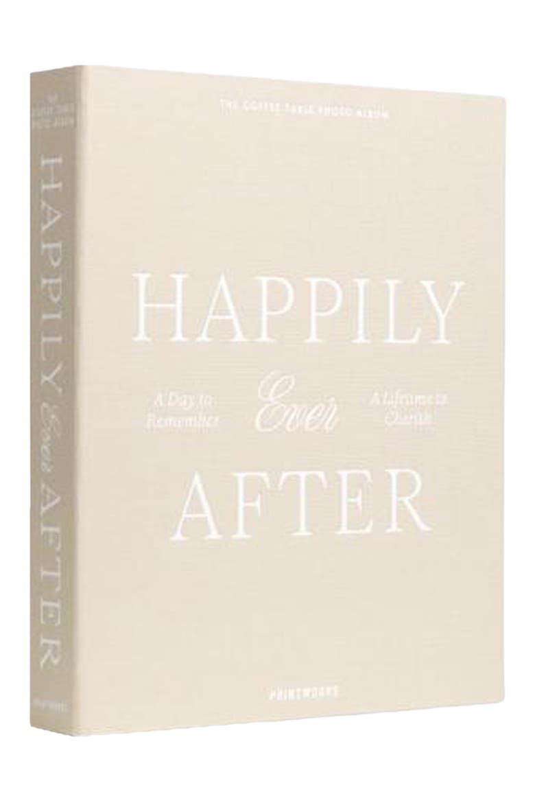 Happily Ever After Wedding Photo Album, Main, color, BEIGE