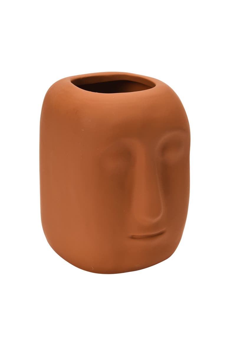 Planter with Face, Main, color, Brown