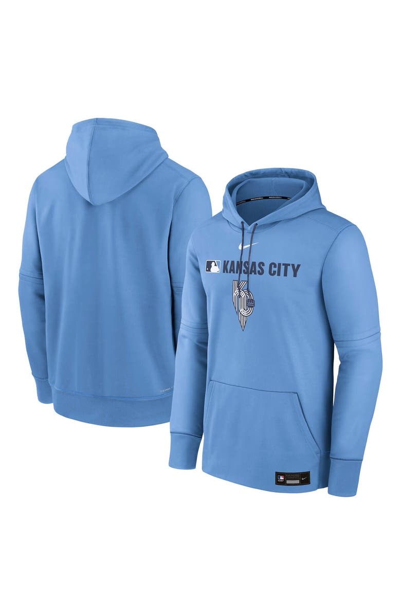 Nike Men's Nike  Light Blue Kansas City Royals Authentic Collection City Connect Therma Pullover Hoodie, Alternate, color, Light Blue
