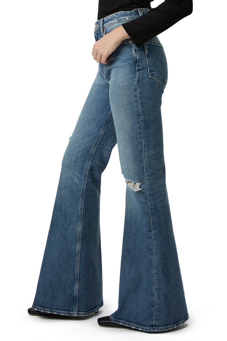 Charlie Ripped Super High Waist Flare Jeans, Alternate, color, BLUE NOTE DESTRUCTED