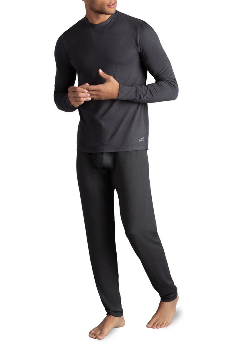 Men's Heat Baselayer Thermal Long John Underwear, Alternate, color, Charcoal