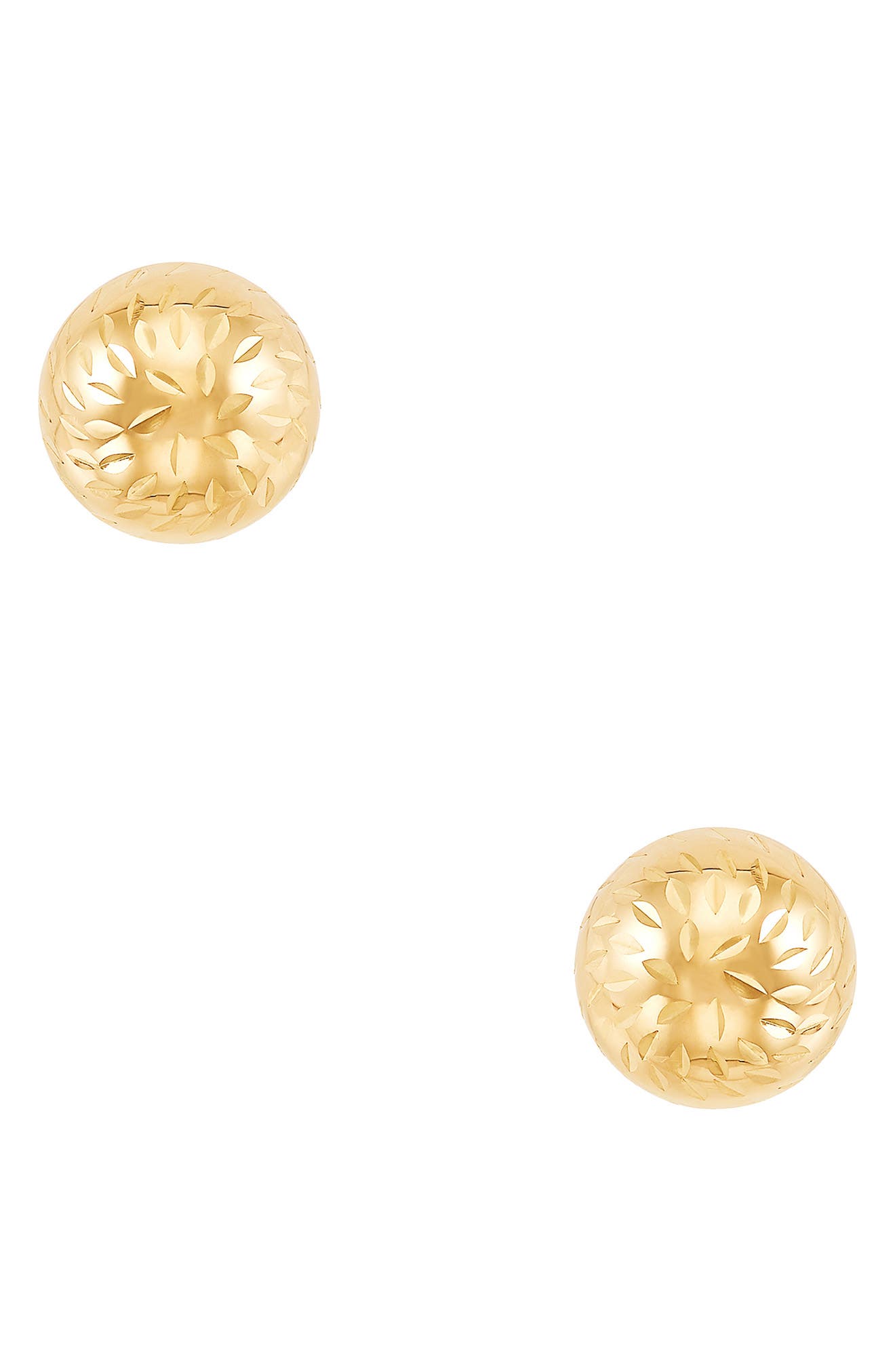 Frankie & Zoe 14K Gold Swirl Cut Ball Stud Earrings