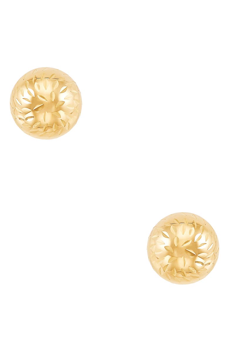 Frankie & Zoe 14K Gold Swirl Cut Ball Stud Earrings, Main, color, Yellow Gold