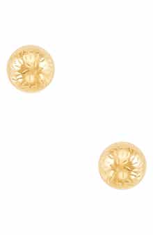 Frankie & Zoe 14K Gold Swirl Cut Ball Stud Earrings
