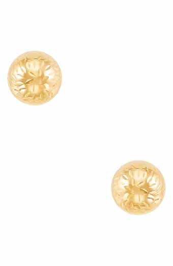Frankie & Zoe 14K Gold Swirl Cut Ball Stud Earrings