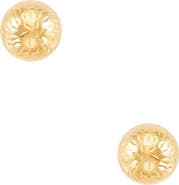 Frankie & Zoe 14K Gold Swirl Cut Ball Stud Earrings
