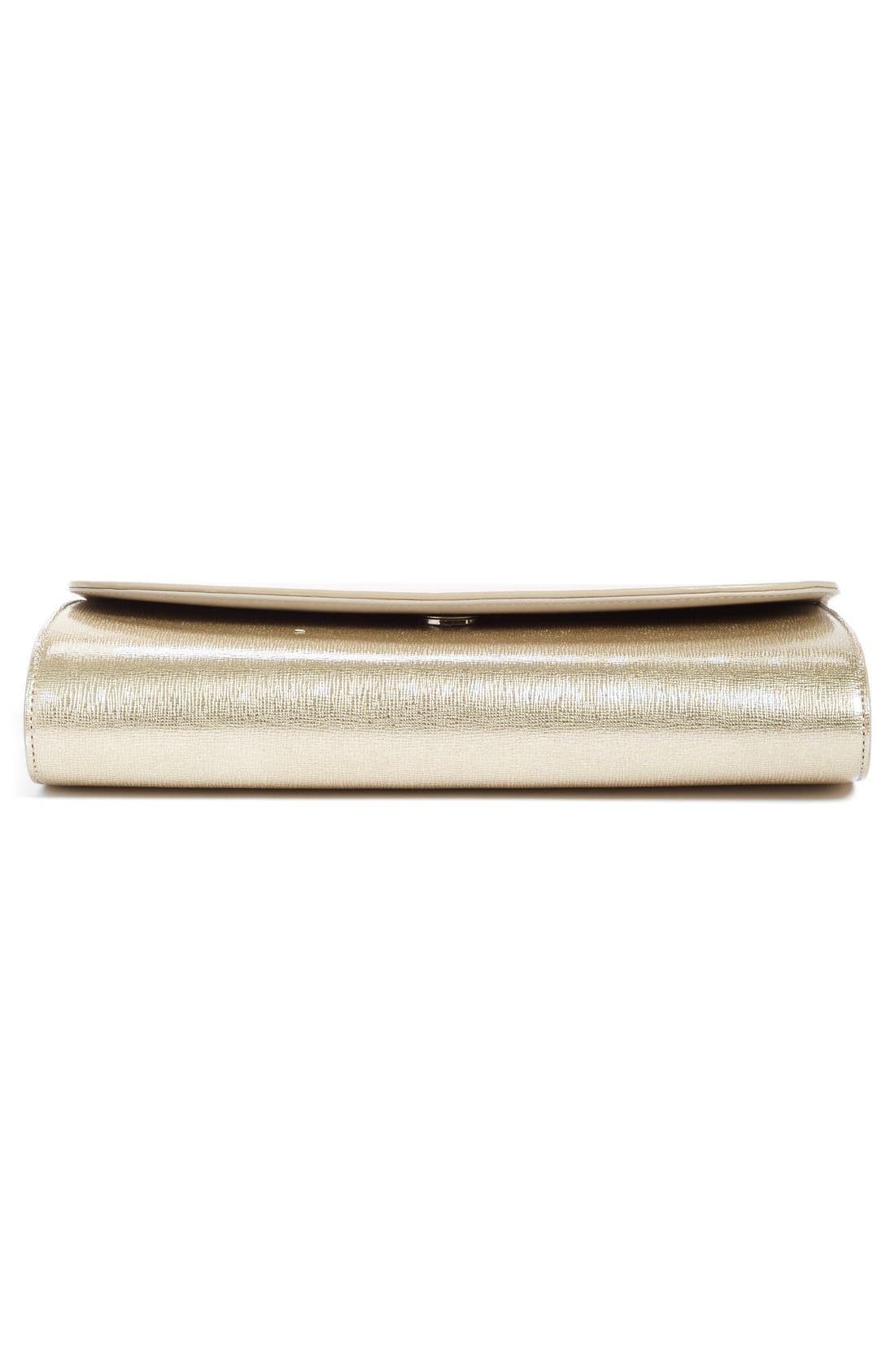 Leather Clutch, Alternate, color, SILVER