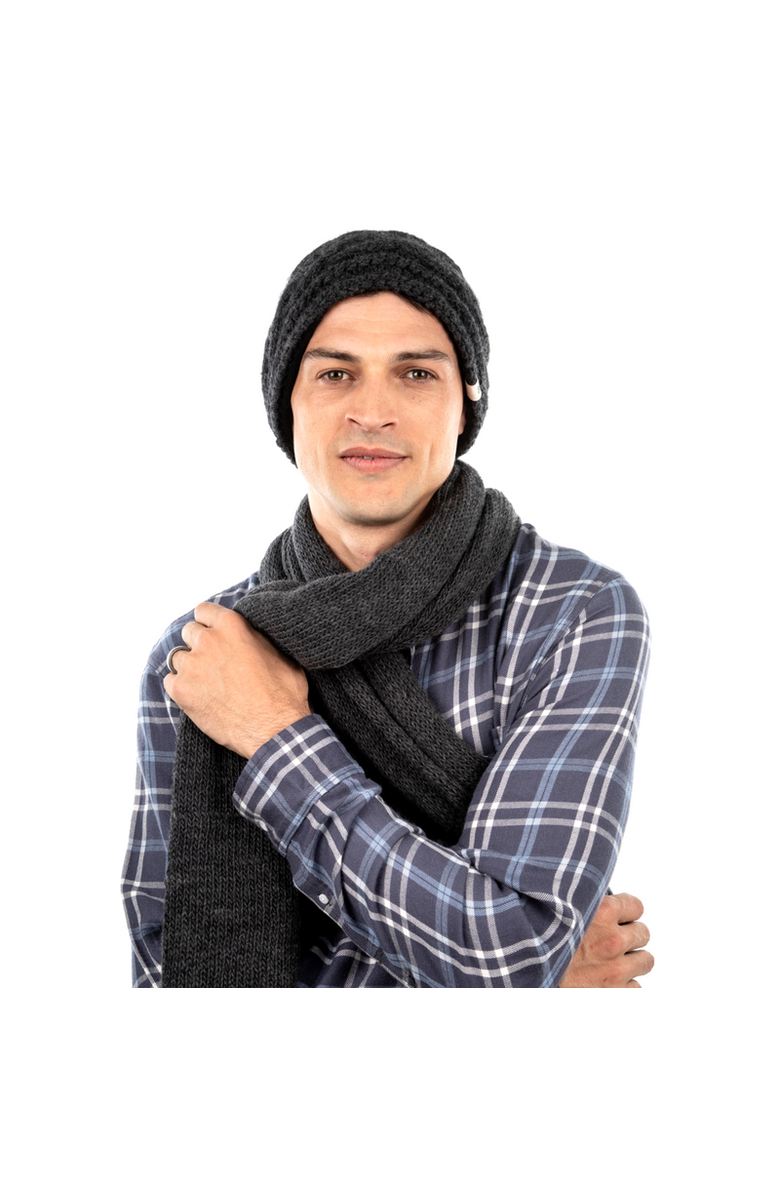 Nirvanna Designs Triple Braid Cable Slouch, Alternate, color, Black