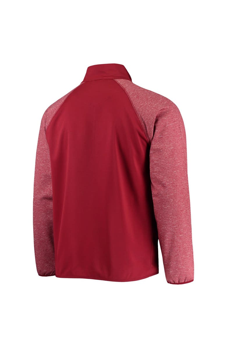 STARTER Men's Starter Red Washington Capitals Transitional Raglan Half-Zip Top, Alternate, color, Red