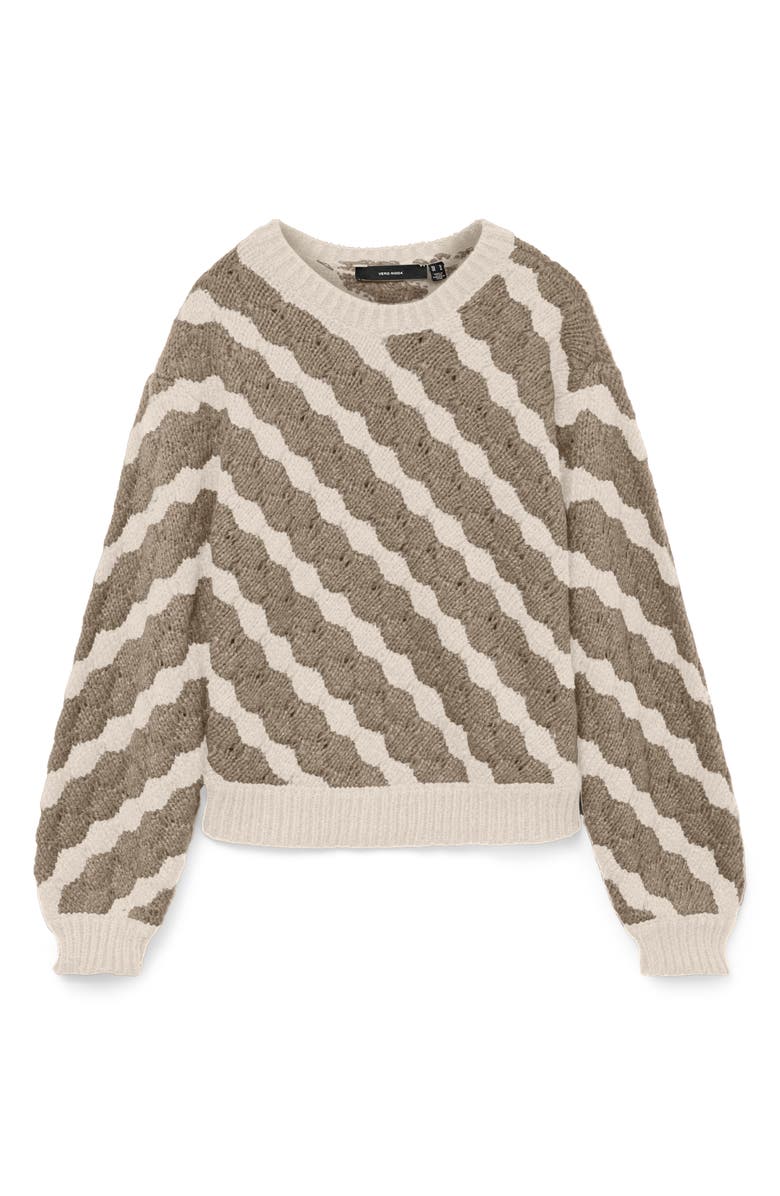 VERO MODA Bubly Crewneck Sweater, Main, color, Birch
