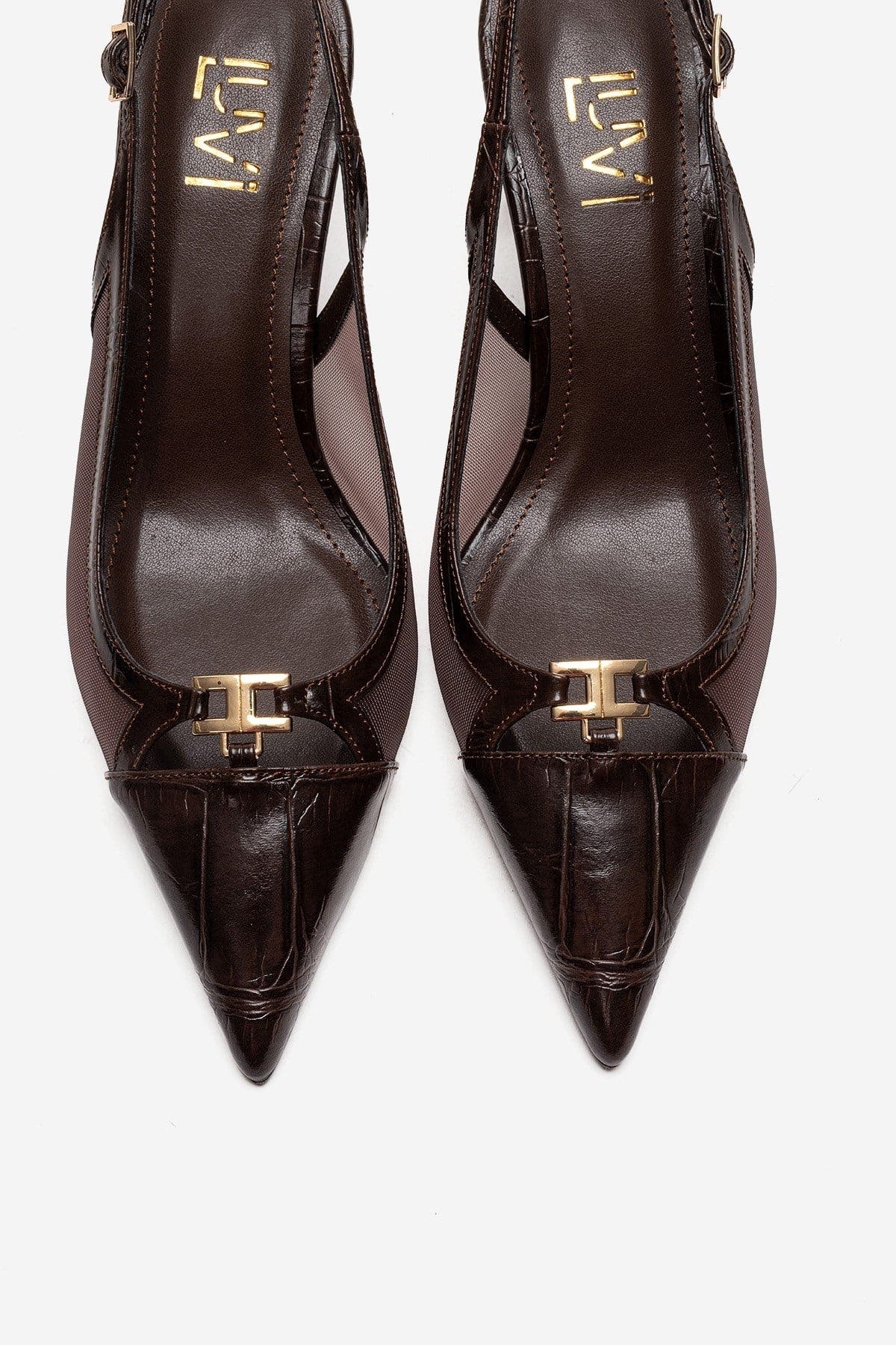 Prologue Shoes Orella Stiletto Mesh Pump, Alternate, color, Brown Print