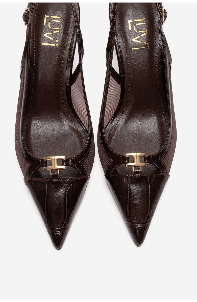 Prologue Shoes Orella Stiletto Mesh Pump, Alternate, color, Brown Print