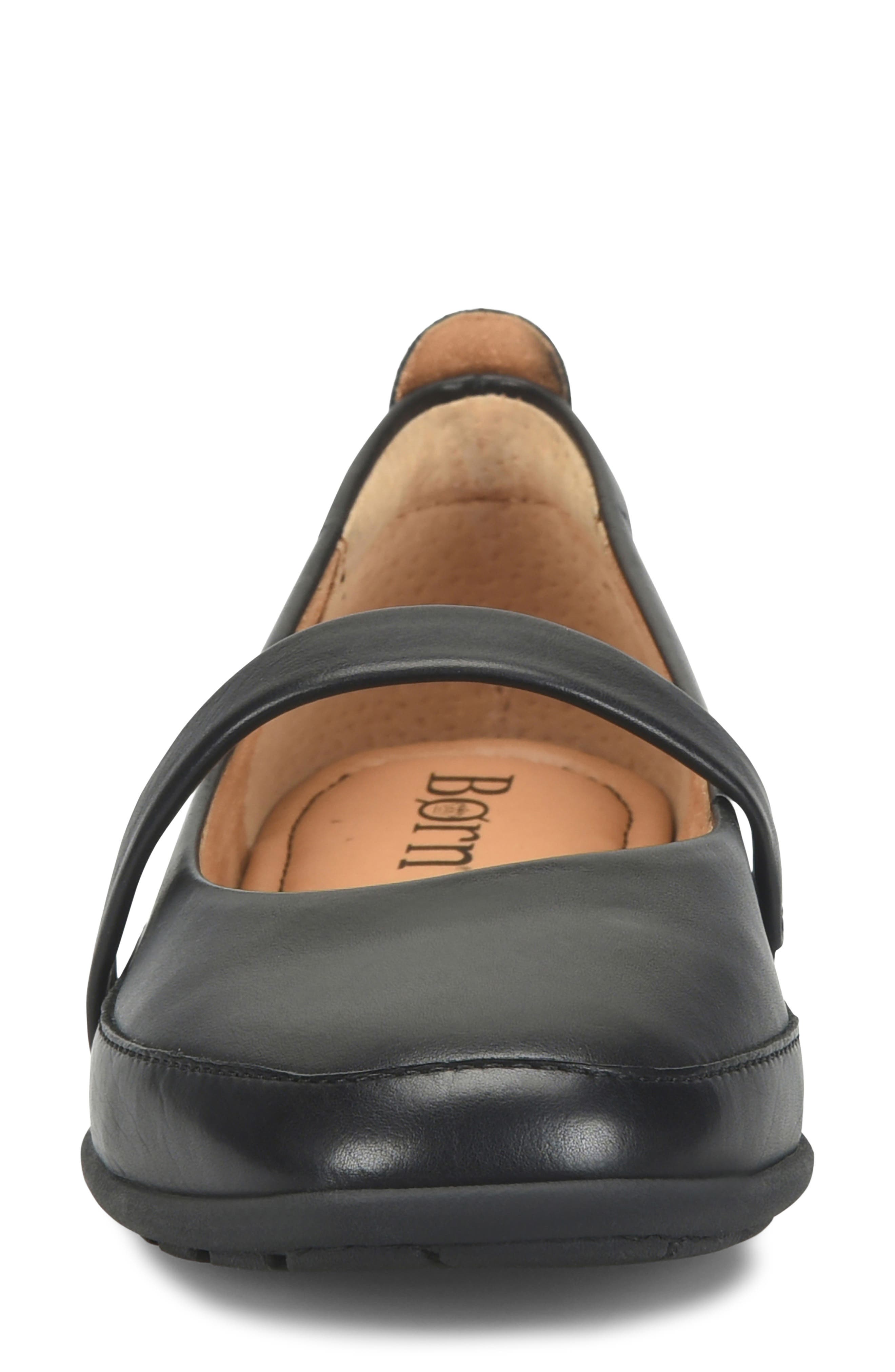 Fianna Leather Mary Jane Flat, Alternate, color, BLACK LEATHER