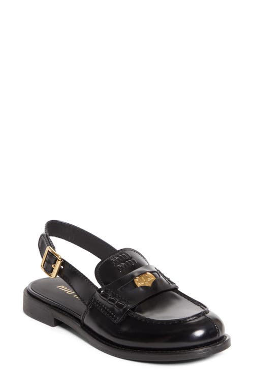 Miu Miu Slingback Penny Loafer In Black