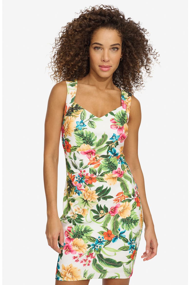 Crepe Print Minidress, Alternate, color, WHITE MULTI